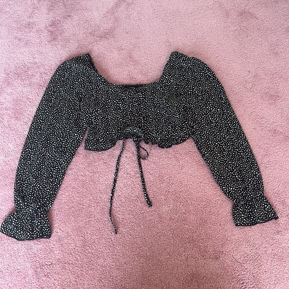 BRAND NEW SHEIN Black and White Polka Dot Blouse Size M